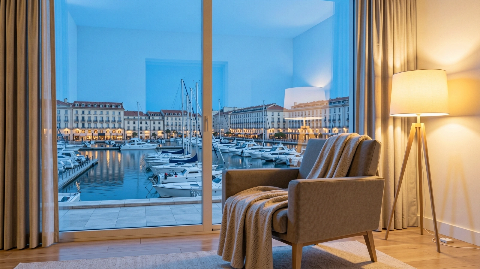 Vue apaisante depuis notre espace au Vieux-Port